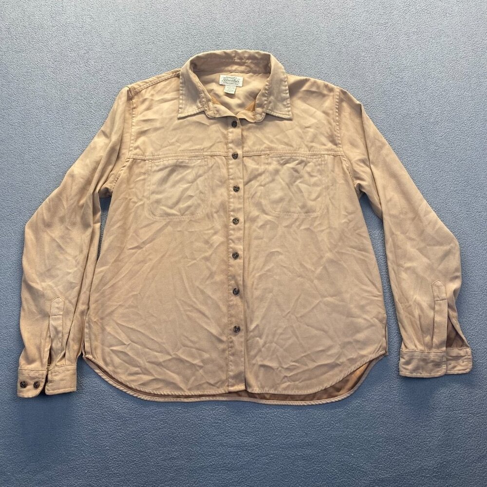 Authentic St. John's Bay Light Brown Long Sleeve Shirt Women Size XL Tall,Pocket